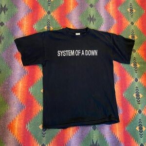 VINTAGE SYSTEM OF A DOWN BAND T SHIRT SIZE LARGE GOOD CONDITION BLACK